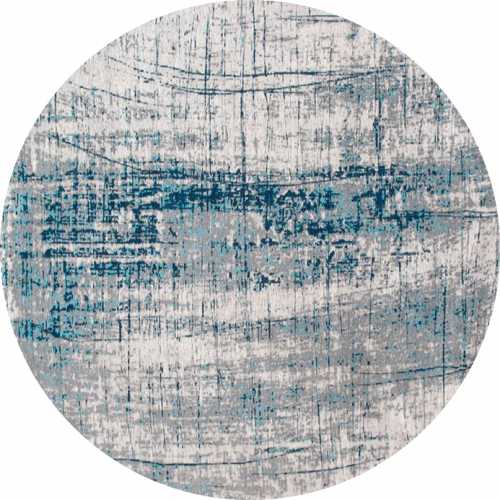 Louis De Poortere Mad Men Griff Round Rug 8421 Bronx Azurite Naken